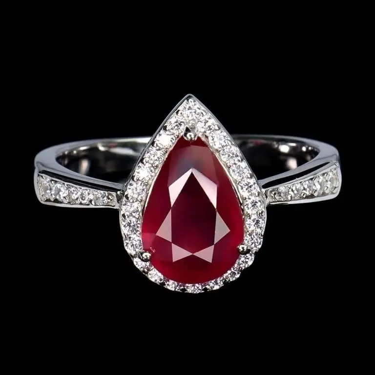 Natural Pigeon Blood Red Ruby Ring
