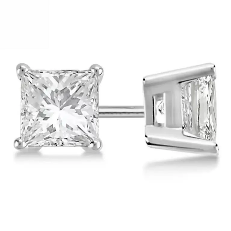 Gold & Princess Diamond 1.80 Cts Earring Studs