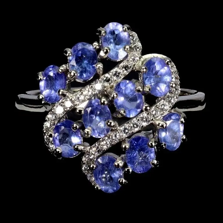 Natural Violet Blue Tanzanite Ring