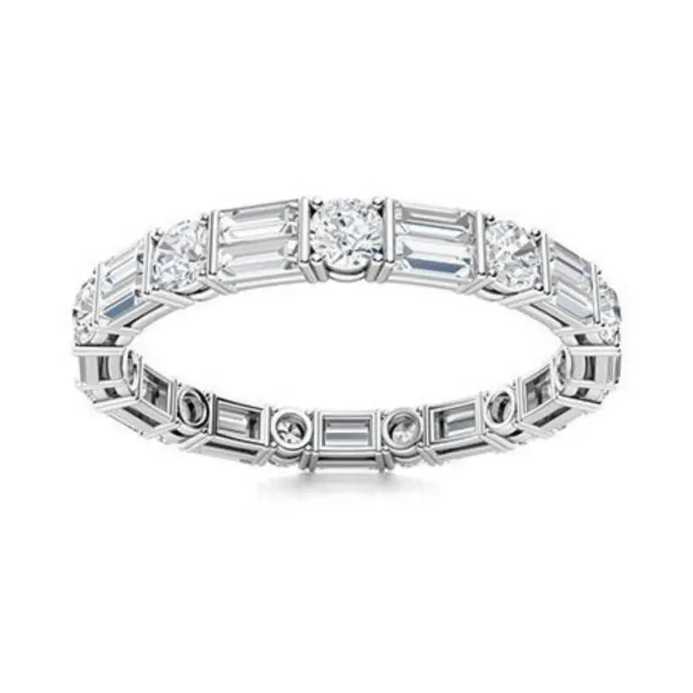 Gold & White Diamond 4 Cts Eternity Ring
