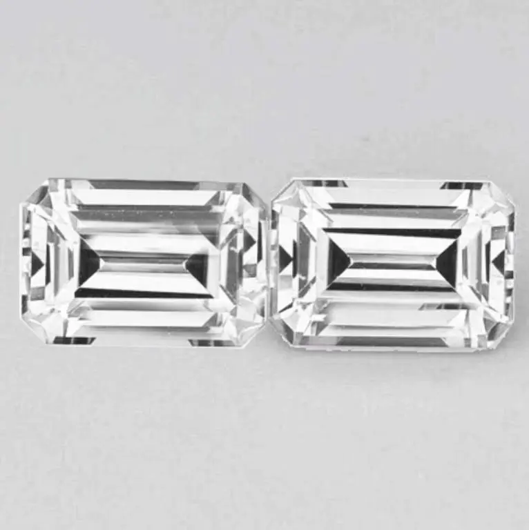 Natural White Sapphire Pair {Flawless-VVS}