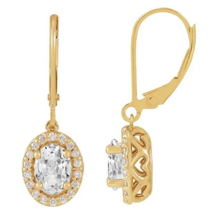 Gold & White Diamond 5.00 Cts Earrings