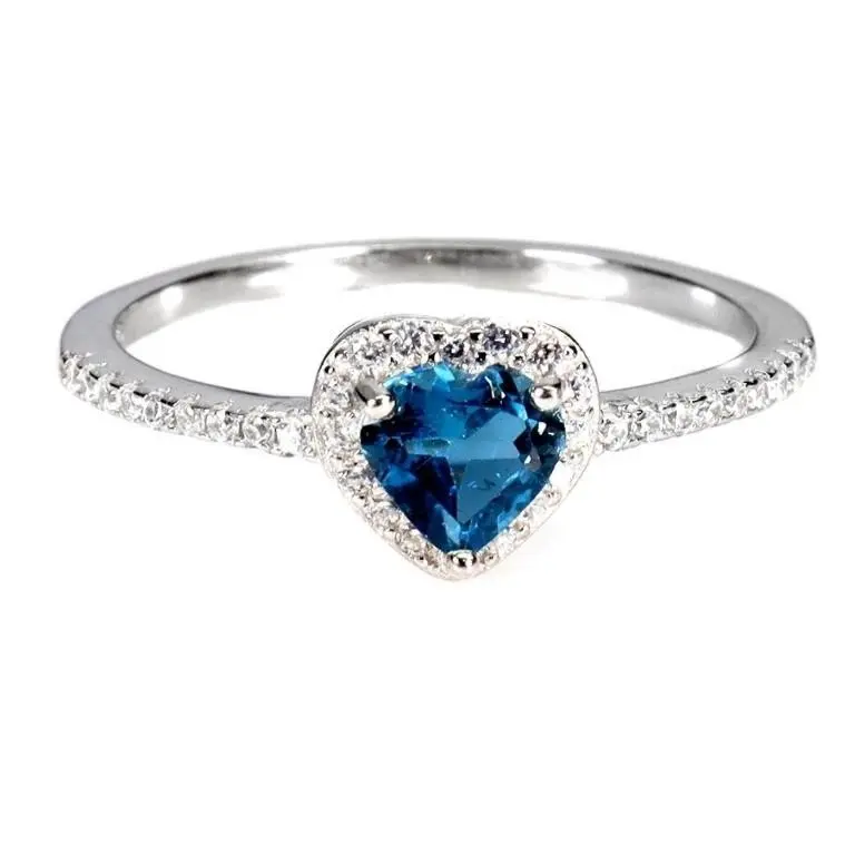 Natural London Blue Topaz Heart Ring