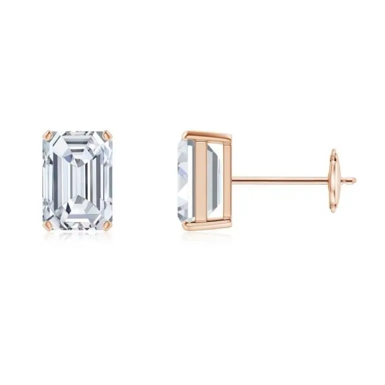 Gold & Lab Diamond 9.00 Cts Earrings Studs E/VVS2