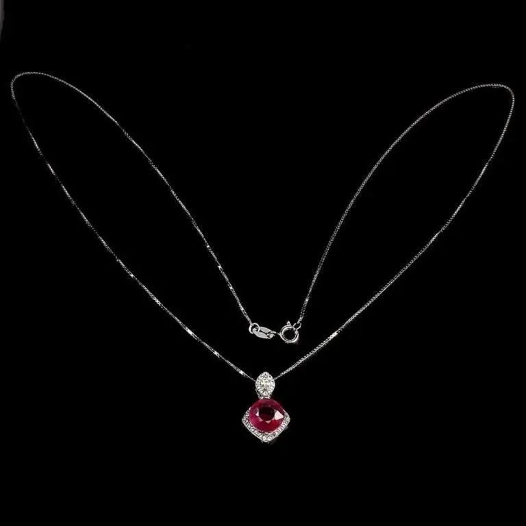 Natural Pigeon Blood Red Ruby Necklace