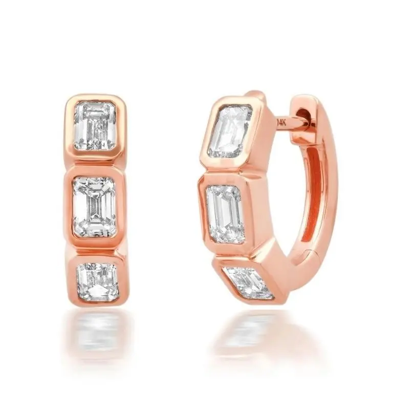 Gold & White Diamond 5.00 Cts Earrings