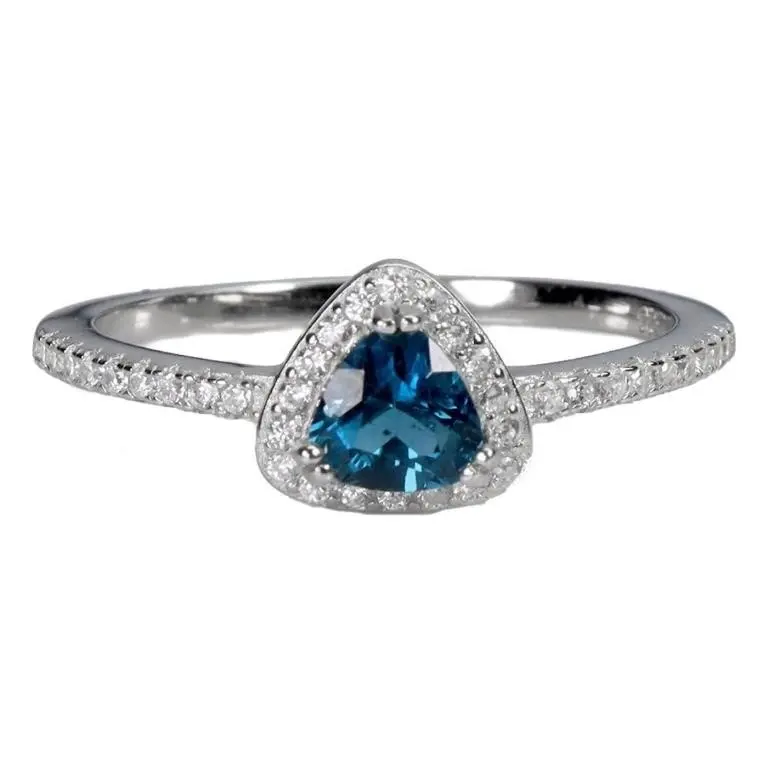Natural Trillian London Blue Topaz Ring