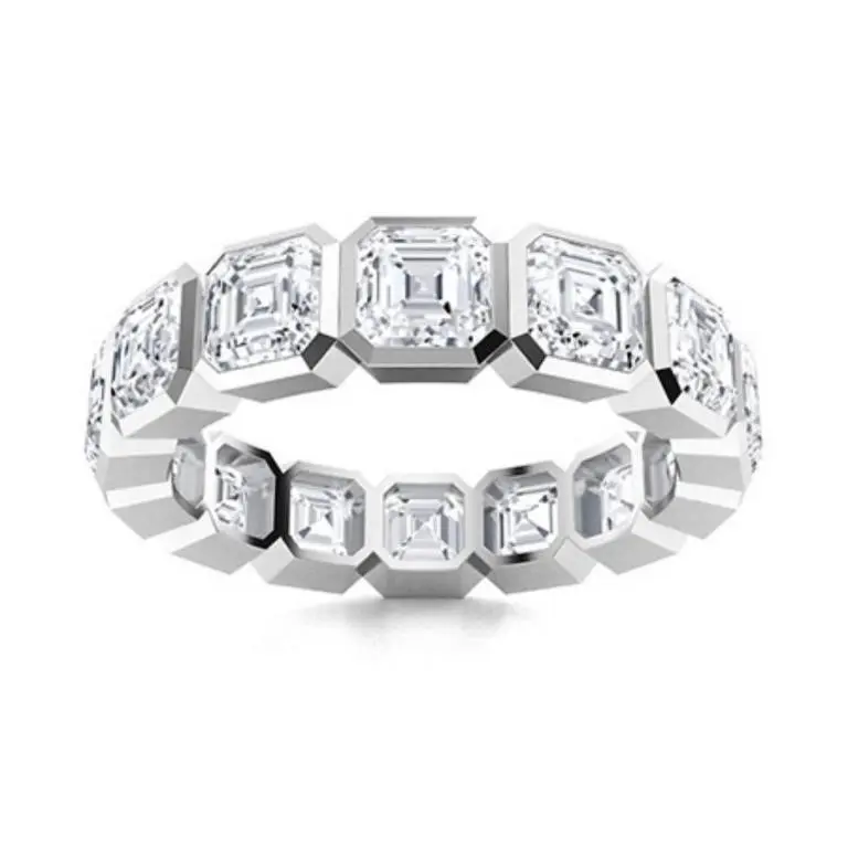 Gold White Diamond 3.50 Cts Eternity Ring