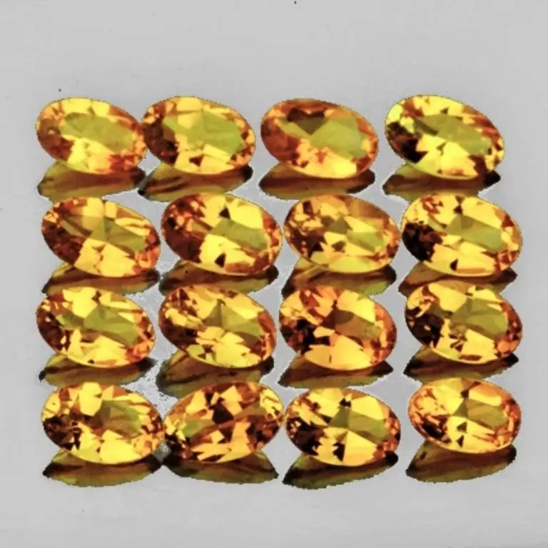 Natural Golden Yellow Citrine 16 Pcs (Flawless-VVS