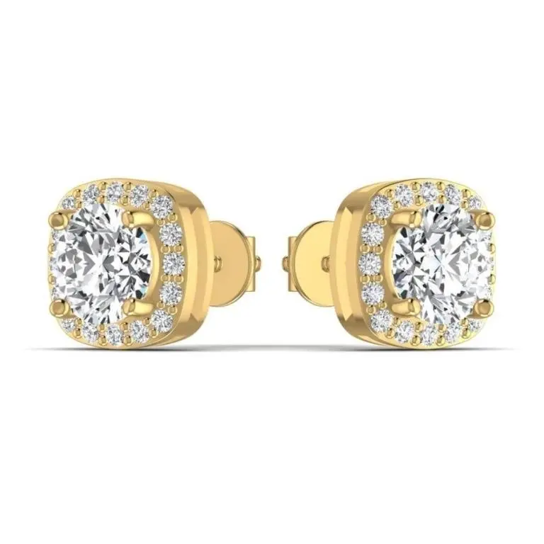 Gold & Lab Diamond 4.50 Cts Ear Studs
