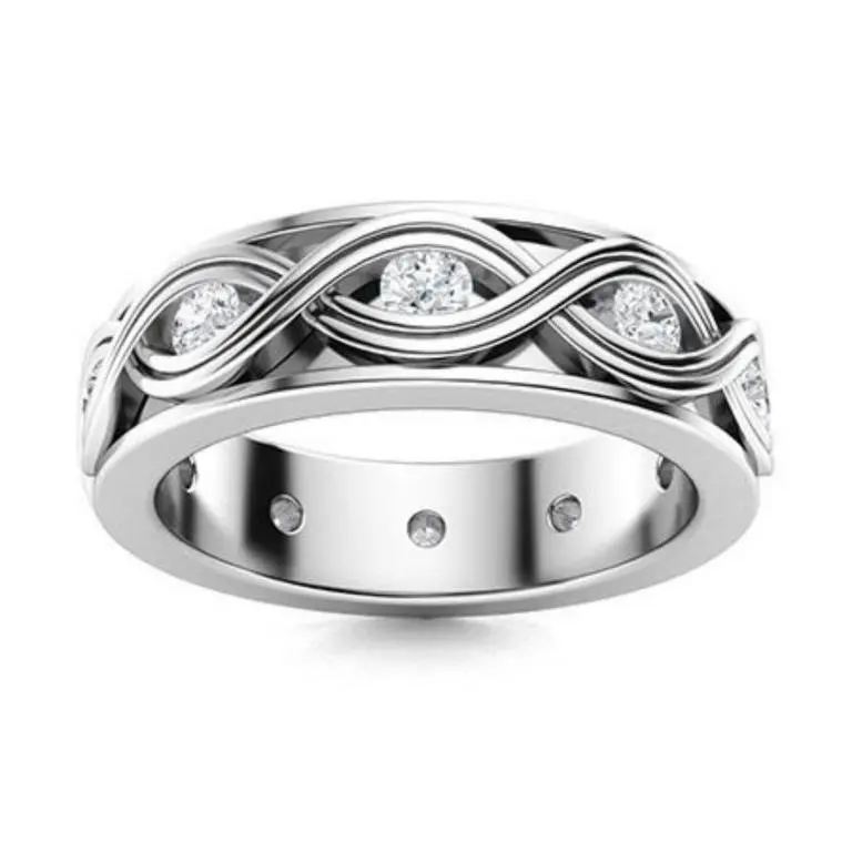 Gold & White Diamond 2 Cts Eternity Ring