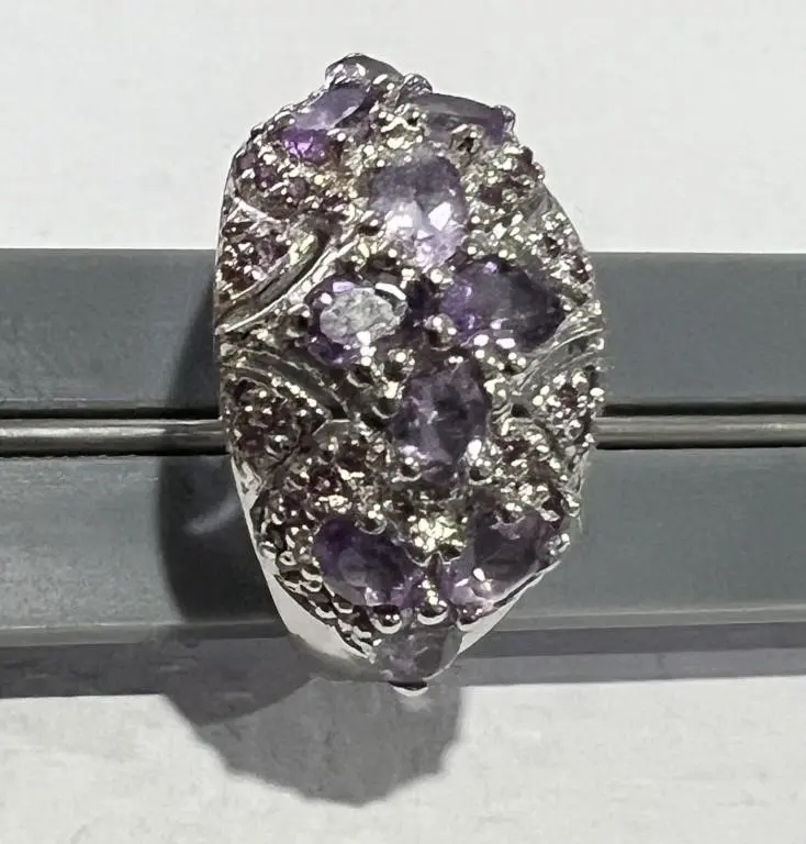 Natural Brazil Purple Amethyst Ring