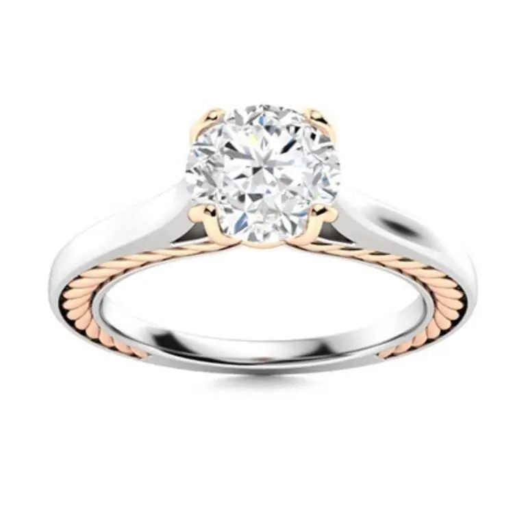 Gold & Brilliant White Diamond 1.50 Cts Ring - E/V