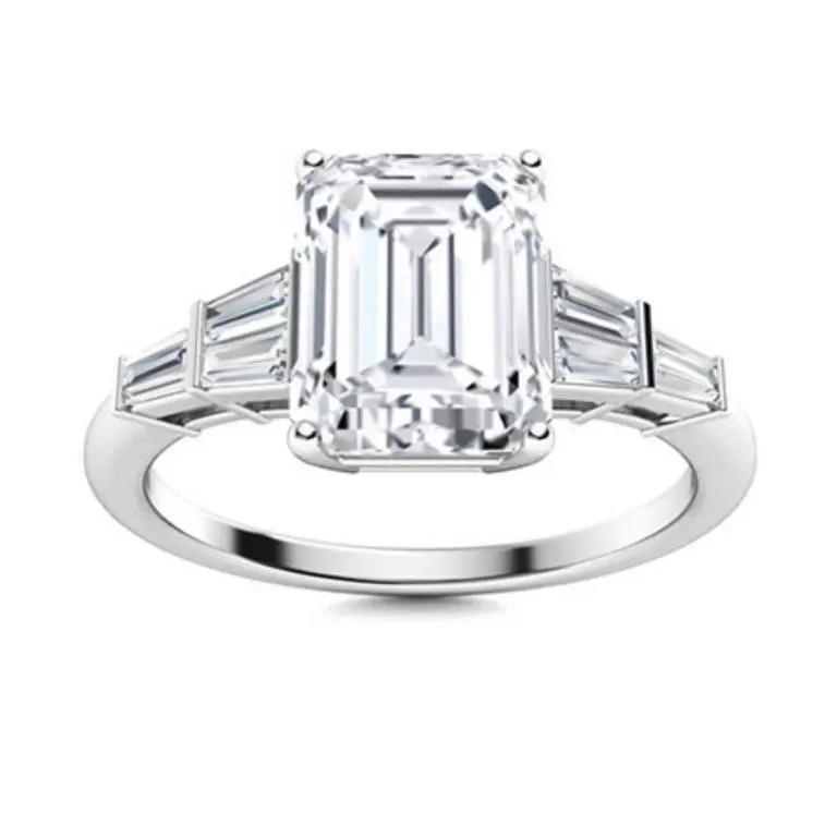 Gold Brilliant White Diamond 3.50 Cts Ring - E/V