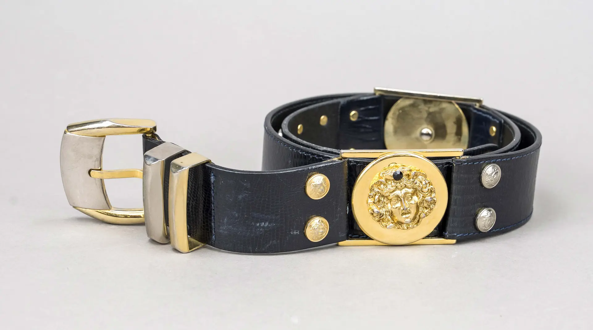 Versace, schwerer Gürtel, schwarz