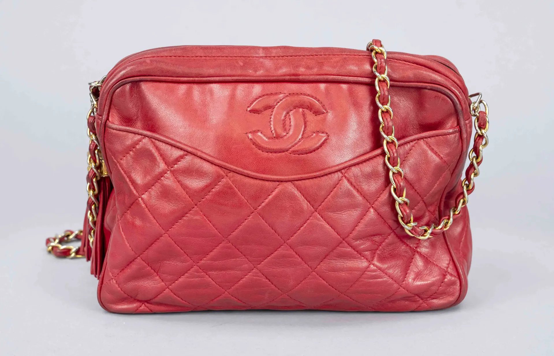 Chanel, Red Vintage Quilted Tasse