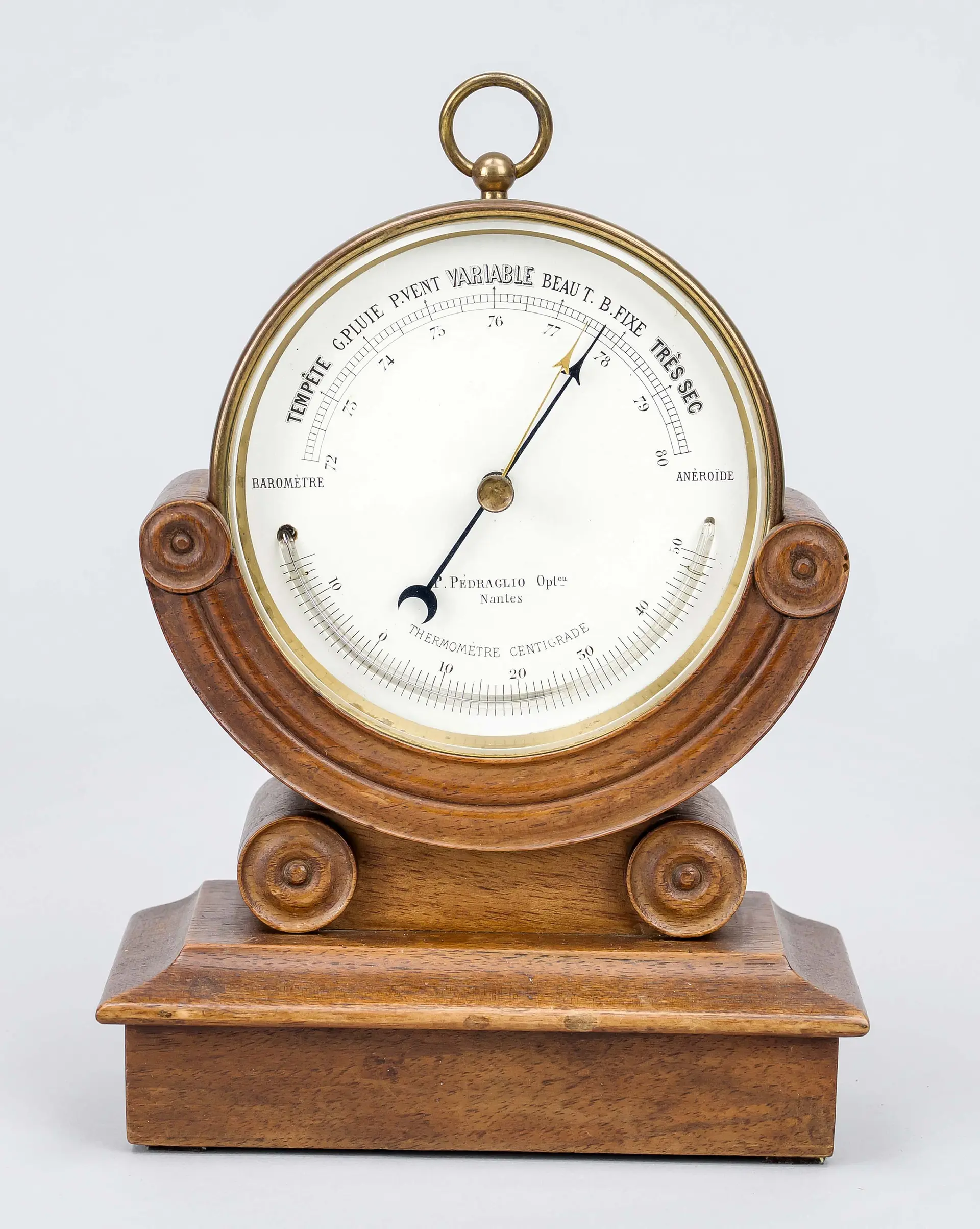 Aneroid-Tischbarometer mit Thermo