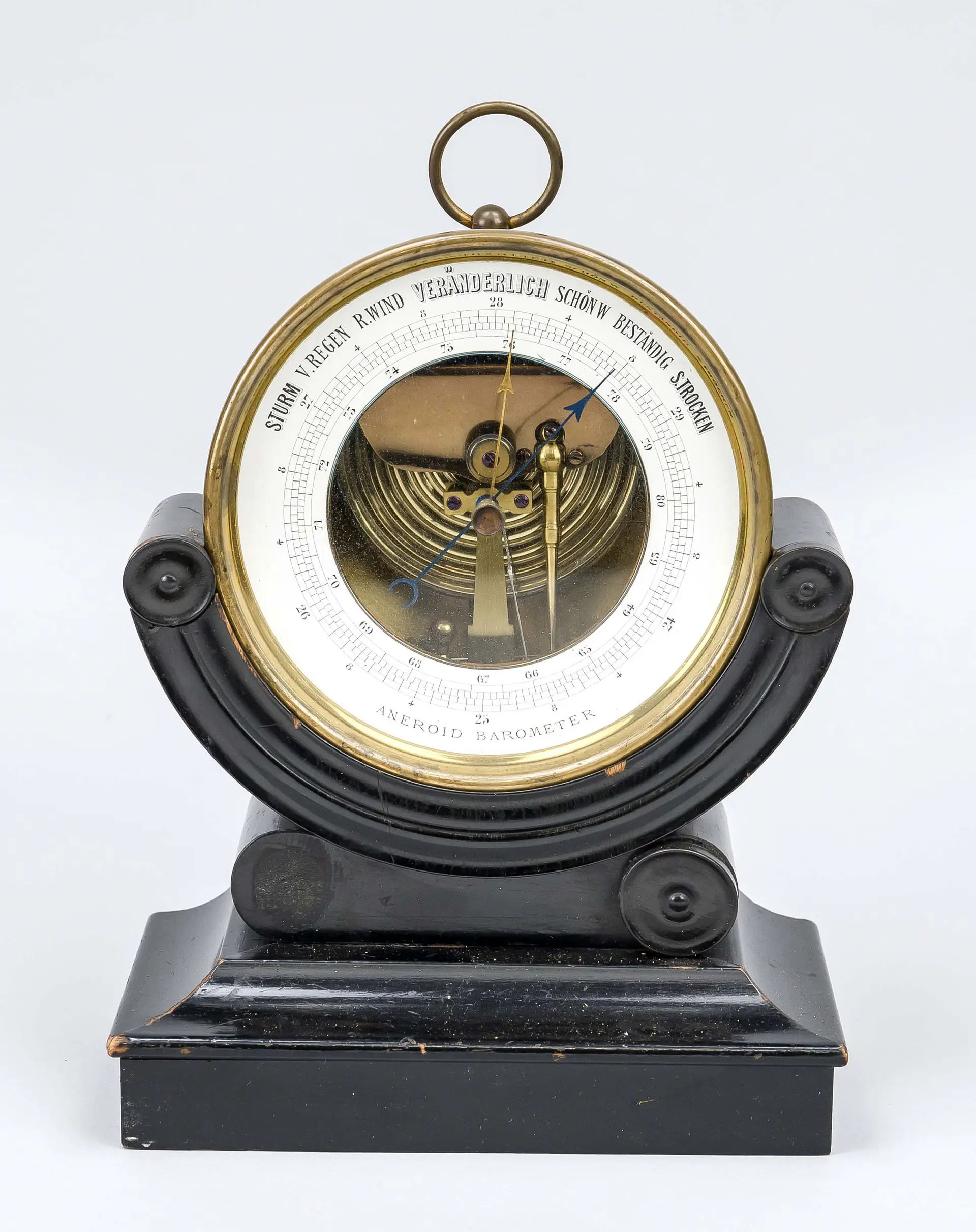 Aneroid-Tischbarometer um 1900, r