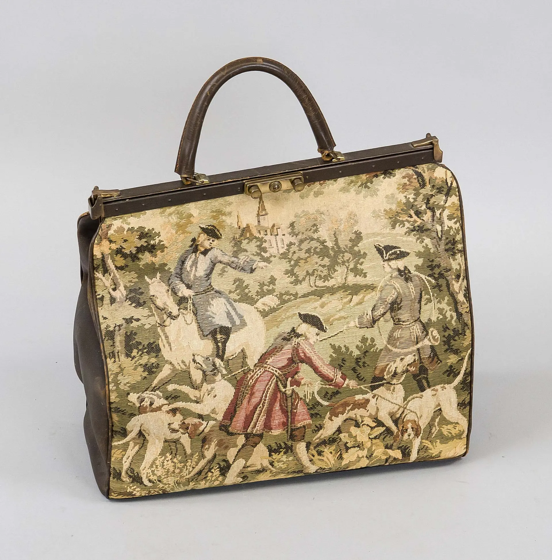 Arzttasche mit Gobelin-Bezug, Mit