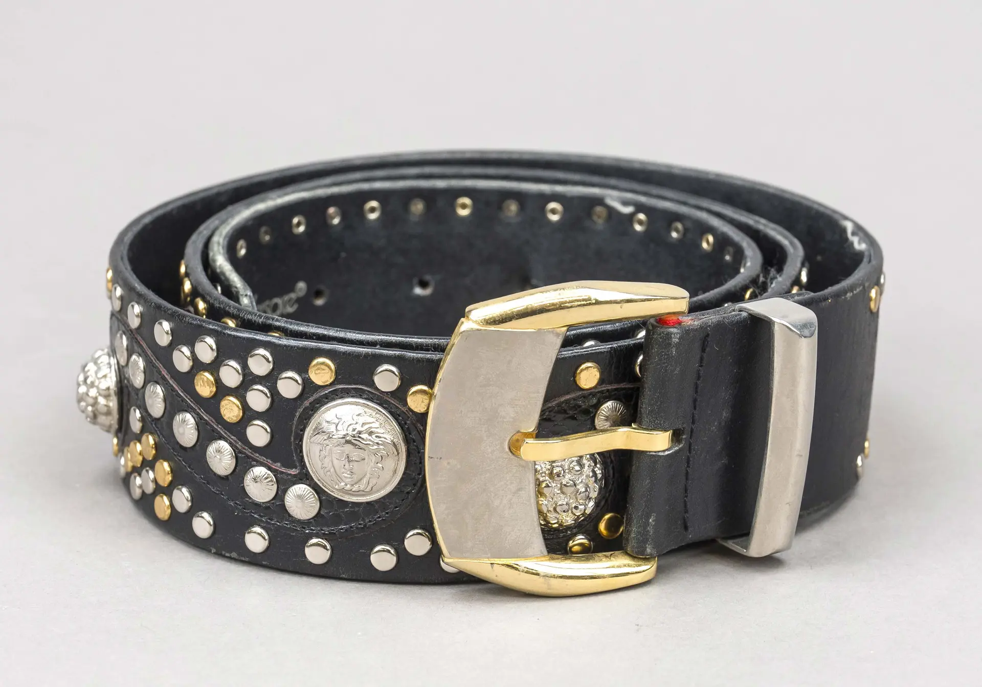 Versace, breiter Gürtel, schwarze