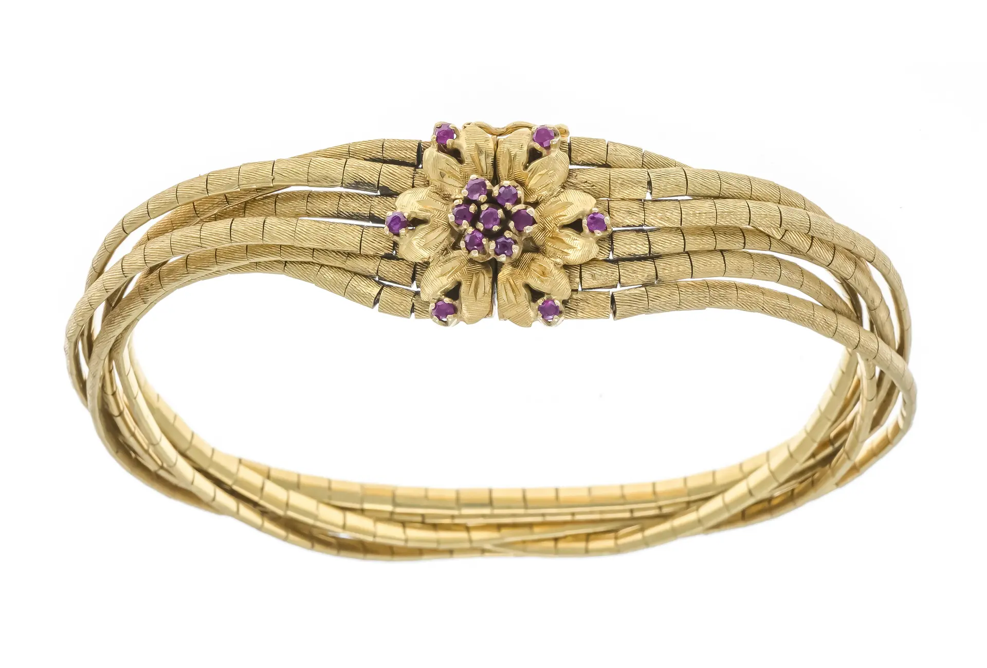6-reihiges Vintage Rubin-Armband