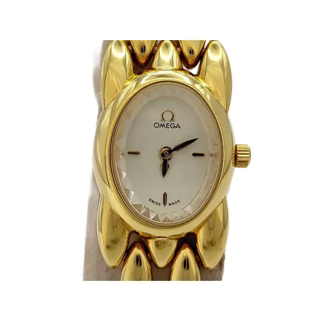 Omega Safette 6301354 Quartz Womens Watch with White Dial and 18K Gold Bracelet
