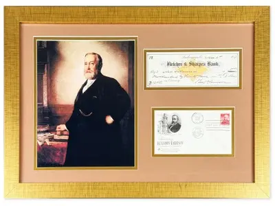 Benjamin Harrison Signed Check Display - JSA