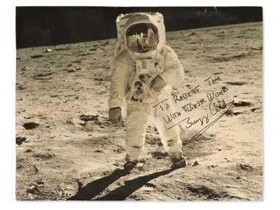 Buzz Aldrin Moonwalk Signed Photo - Grad