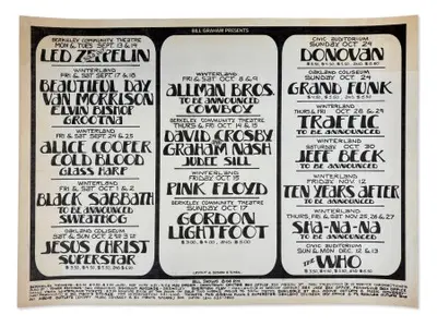 1971 Bill Graham Calendar Head Shop Poster