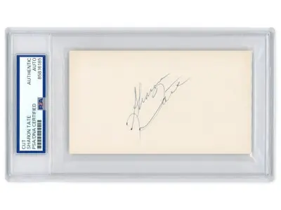 Sharon Tate Signed Index Card - PSA/DNA