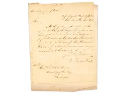 Commodore Isaac Hull 1825 Signed Naval Document