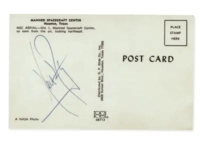 Neil Armstrong Signed NASA Postcard - Grad