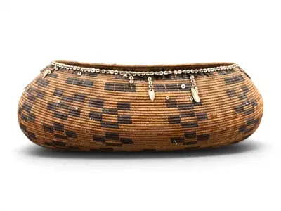 19th Century Pomo Boat Shaped Basket