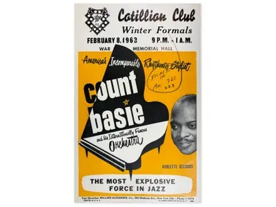 1963 Count Basie Concert Window Card Poster