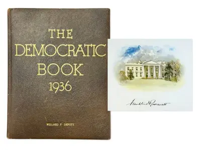 President Franklin D. Roosevelt Signed 1936 Democratic Book - JSA