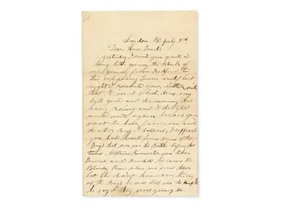 1863 Union Soldier Letter After Gettysburg