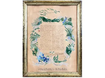 19th Century Folkart Hand Painted Patriotic