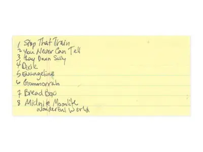 Jerry Garcia Handwritten Setlist - Grad