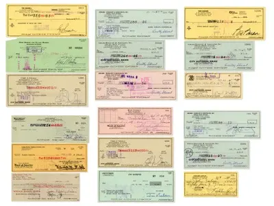 (26) Celebrity Signed Checks Collection