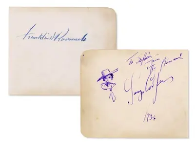 President Franklin D. Roosevelt & Gary Cooper Signed Album Page - JSA