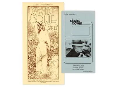 (2) David Bowie Flyer & Concert Brochure