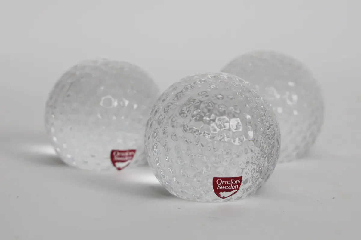 GOLFBOLLAR, glas, Orrefors