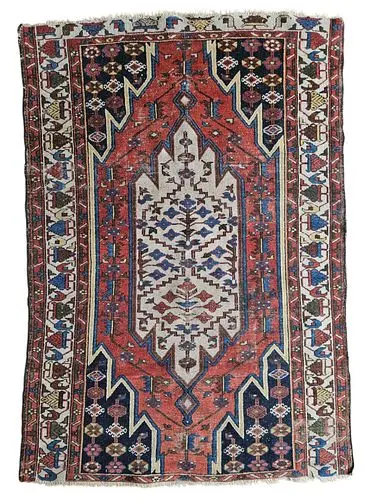 Antique persian Hamadan Rug 4'1" x 4'11"