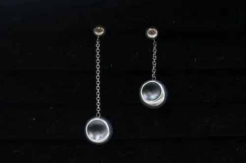 Georg Jensen Sterling Silver Cave earrings