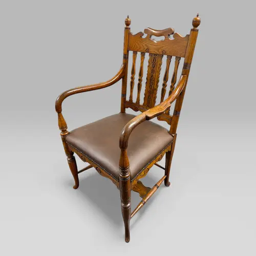 Gillows Victorian Oak Desk Chair attributed to Bruce James Talbert