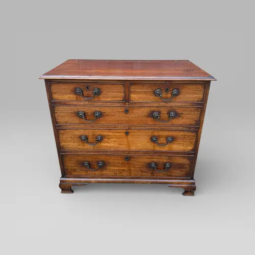 George III 1790 Mahogany & Brass Chest of 5 Drawers by J Moorcroft