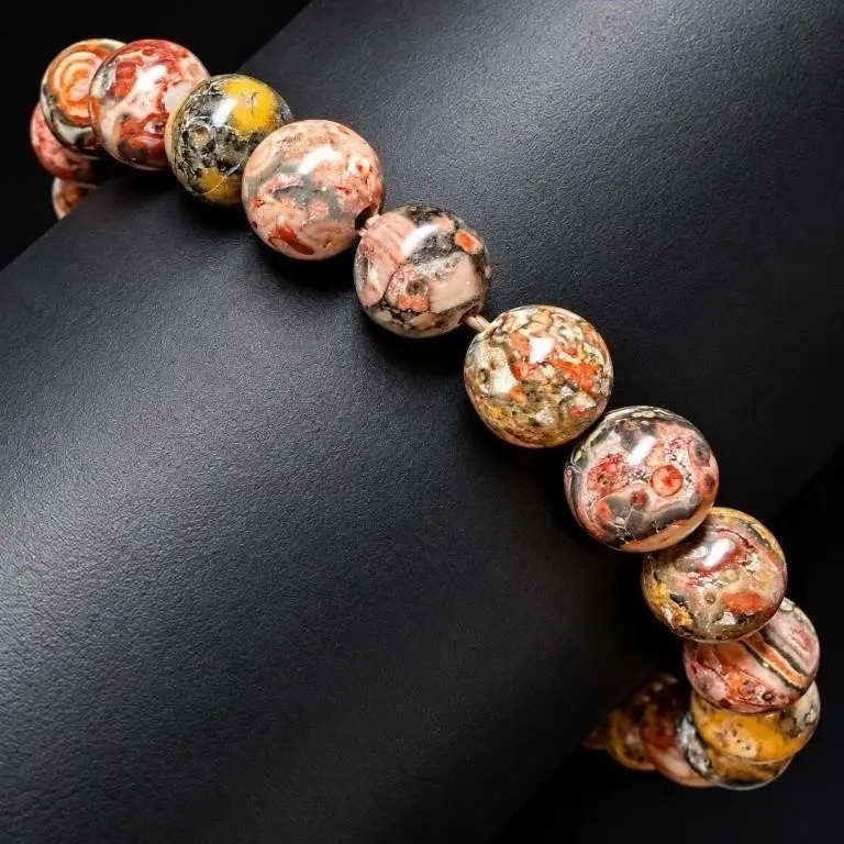 $80, leopard skin jasper beaded bracelet , retail