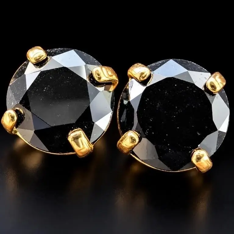 $600, 14k(0.15g), black diamond (0.54ct)earring, r