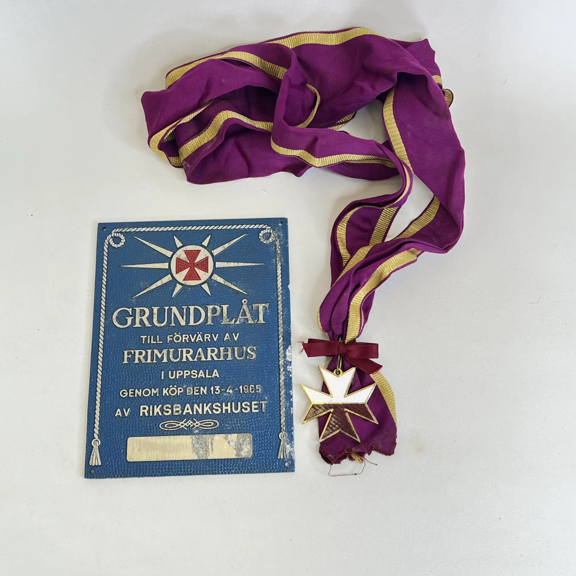 Minnesplåt / Grundplåt samt frimurarorden: Inköp av Frimurarhuset
