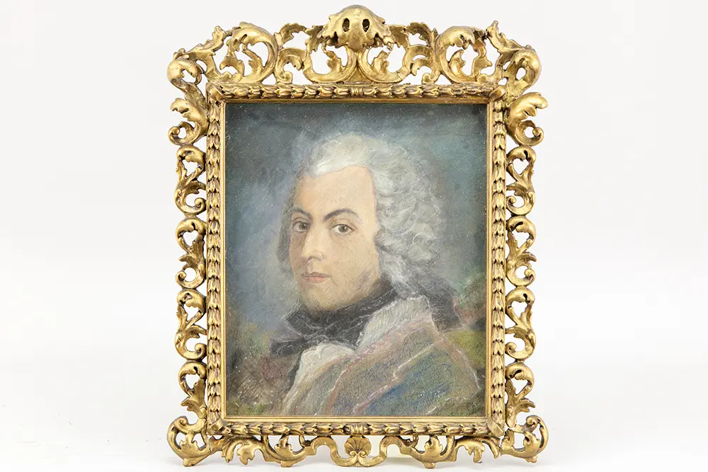 ITALIË - 18°/19° EEUW pastel op karton : "Portret van de Italiaanse